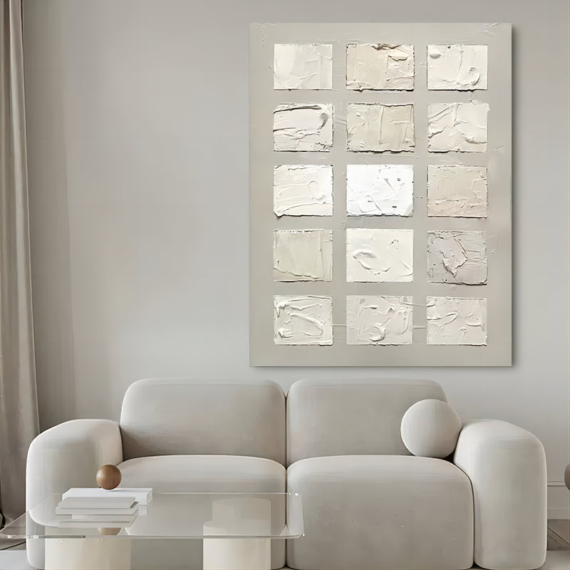 Gray 3D Textured Acrylic Abstract Painting Gray Minimalist Abstract Art 3D Plaster Art Wabi-Sabi Art