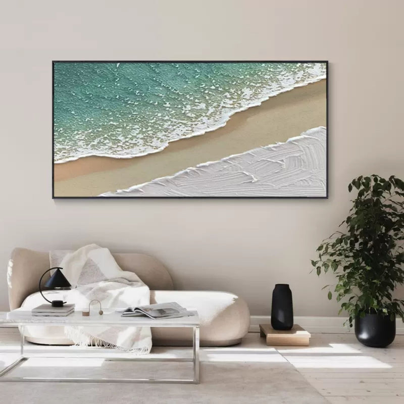 Large 3D Ocean Waves Canvas Painting Large 3D Ocean Waves Wall Art 3D Plaster Art Minimalist Art