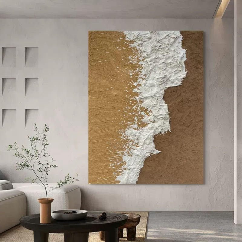 Wabi-sabi Minimalist Painting Brown And Beige Minimalist Art Large