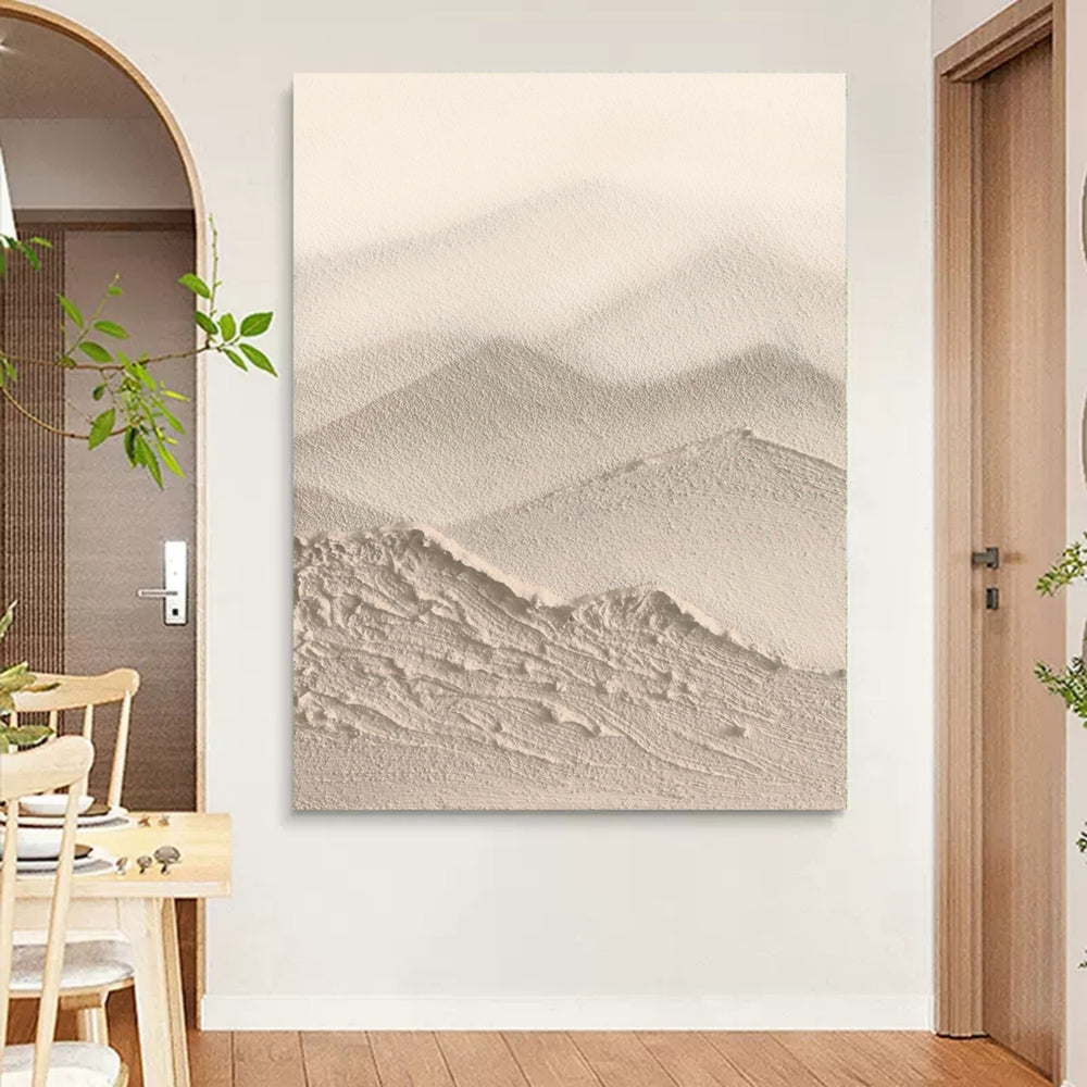 Large beige 3D Abstract Art Wabi-Sabi Wall Art Minimalist Art Textured ...