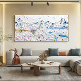 Large Snow Mountain Skier 3D Painting Snow Mountain Canvas Art Snow Mountain Landscape Painting