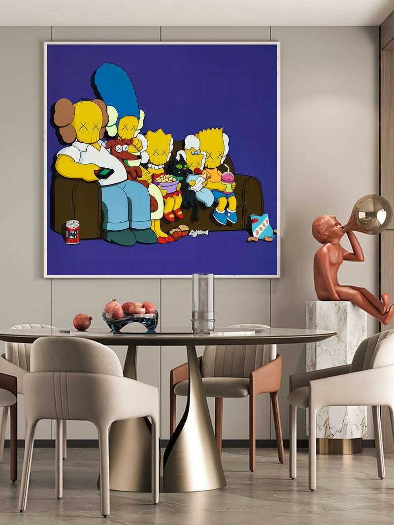 Colorful Pop Painting Kaws Painting Kaws Pop Art Kaws Artwork Cartoon Painting Pop Wall Art