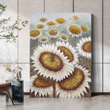 Sunflower Textured Acrylic Painting 3D Sunflower Wall Art Large Sunflower Home Decor