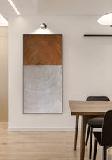 Large White and Brown Textured Acrylic Paintings White Abstract Art Canvas White Minimalist Wall Art