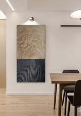 Large Textured Art Canvas 3D Brown Textured Wall Painting 3D Brown Minimalist Abstract Painting