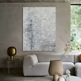 Large Gray 3D Abstract Art Textured Canvas Art 3D Plaster Art Wabi-Sabi Wall Art Knife Wall Painting