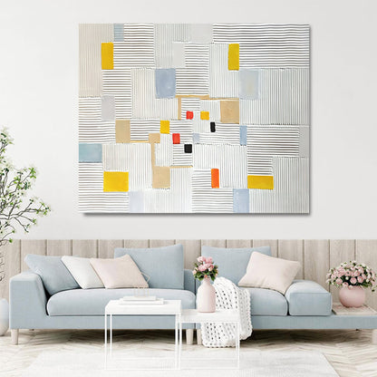 Large Colorful 3D Abstract Canvas Art Textured Wall Art Plaster Wall Art Minimalist Painting on sale