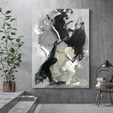 Large Gray 3D Abstract Art Plaster Wall Art WabiSabi Wall Art textured Acrylic Painting On Canvas 