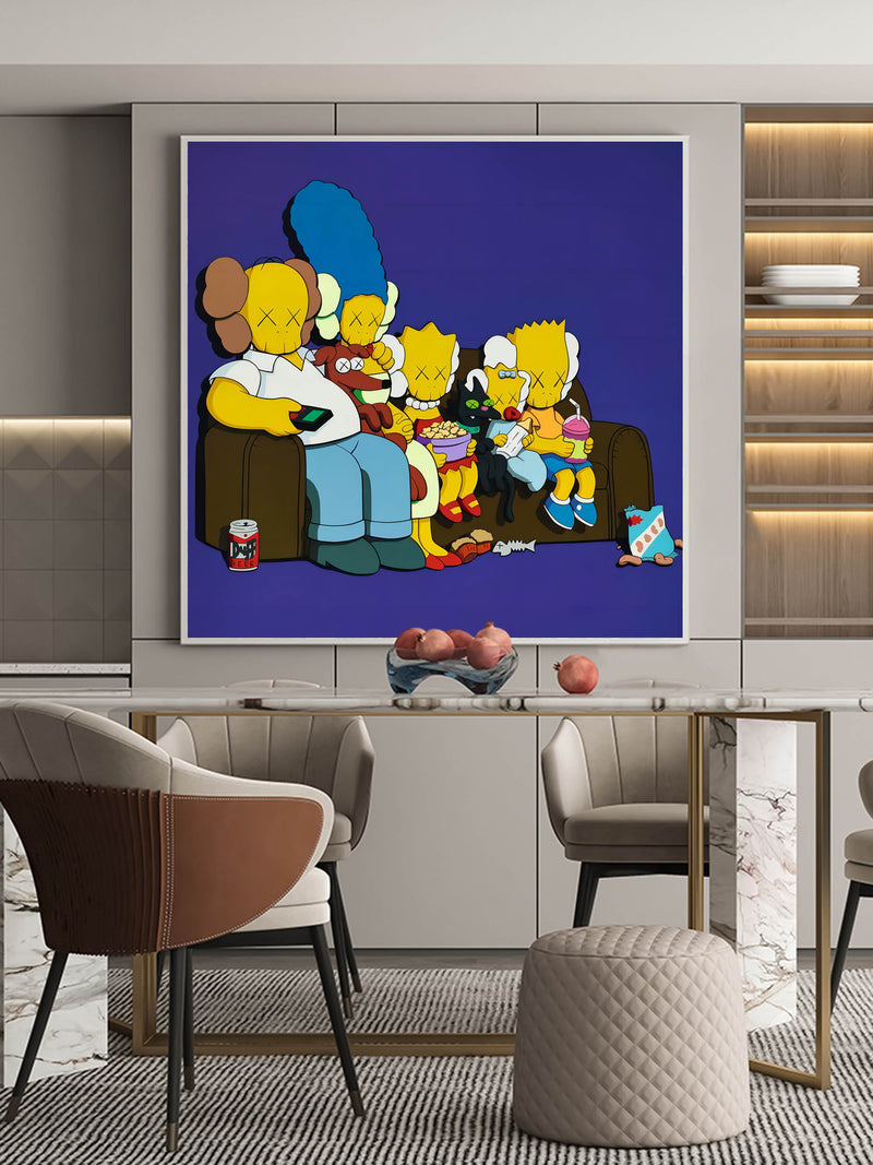 Colorful Pop Painting Kaws Painting Kaws Pop Art Kaws Artwork Cartoon Painting Pop Wall Art