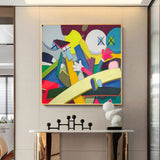 Kaws colorful pop art Kaws colorful pop painting Kaws pop wall art Kaws cartoon painting