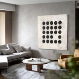 Wabi-Sabi Wall Art Black and White 3D Abstract Painting Wabi-Sabi Wall Decor Painting Minimalist Art