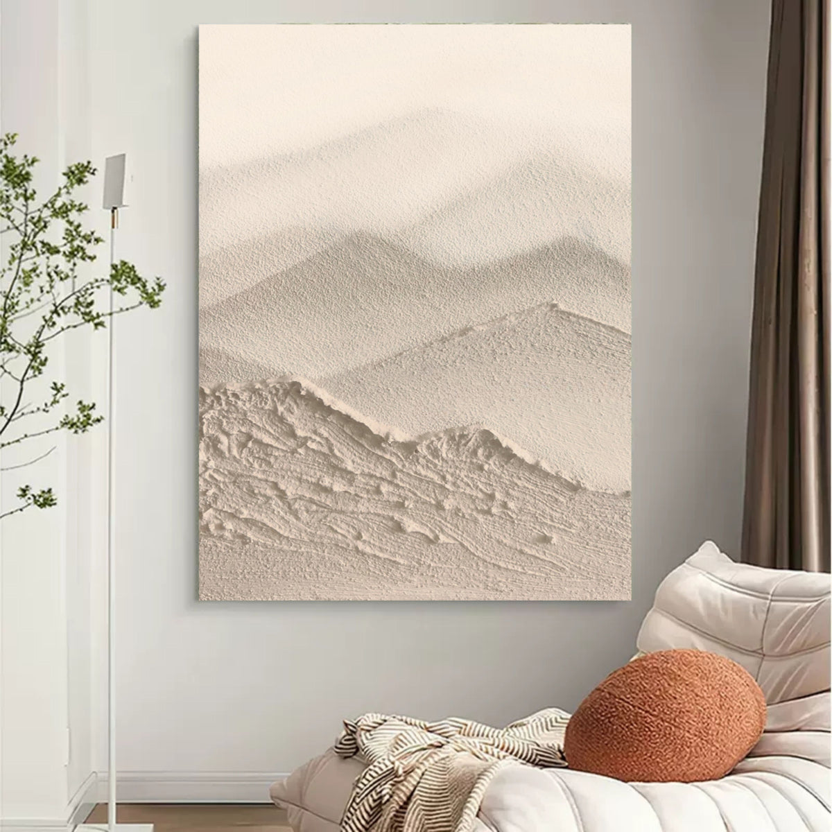 Large beige 3D Abstract Art Wabi-Sabi Wall Art Minimalist Art Textured ...