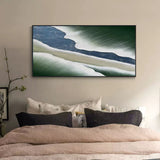 Large Green and White 3D Textured Abstract Painting Large 3D Textured Wall Art 3D Plaster Art