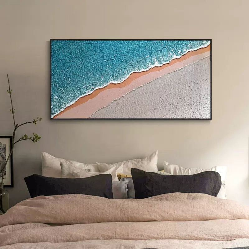 Large Blue ocean 3D Paintings Large Blue ocean Texture Wall Art Large Blue ocean Minimalist Painting