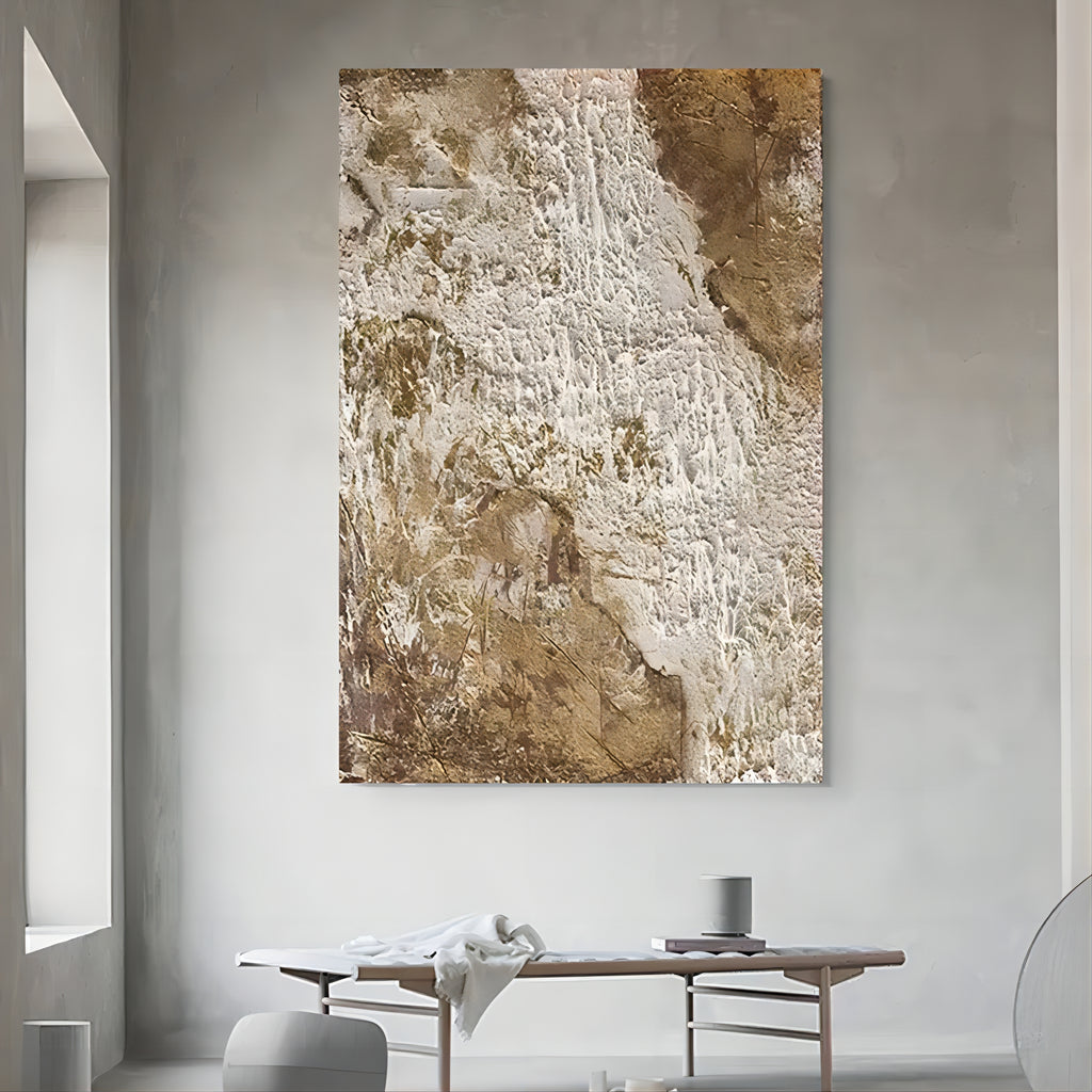 Visual Reference: Brown Abstract Oil Painting 3D Textured Acrylic Painting On Canvas