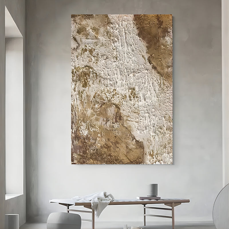 Brown Abstract Oil Painting 3D Textured Acrylic Painting on Canvas Brown Minimalist Wall Art