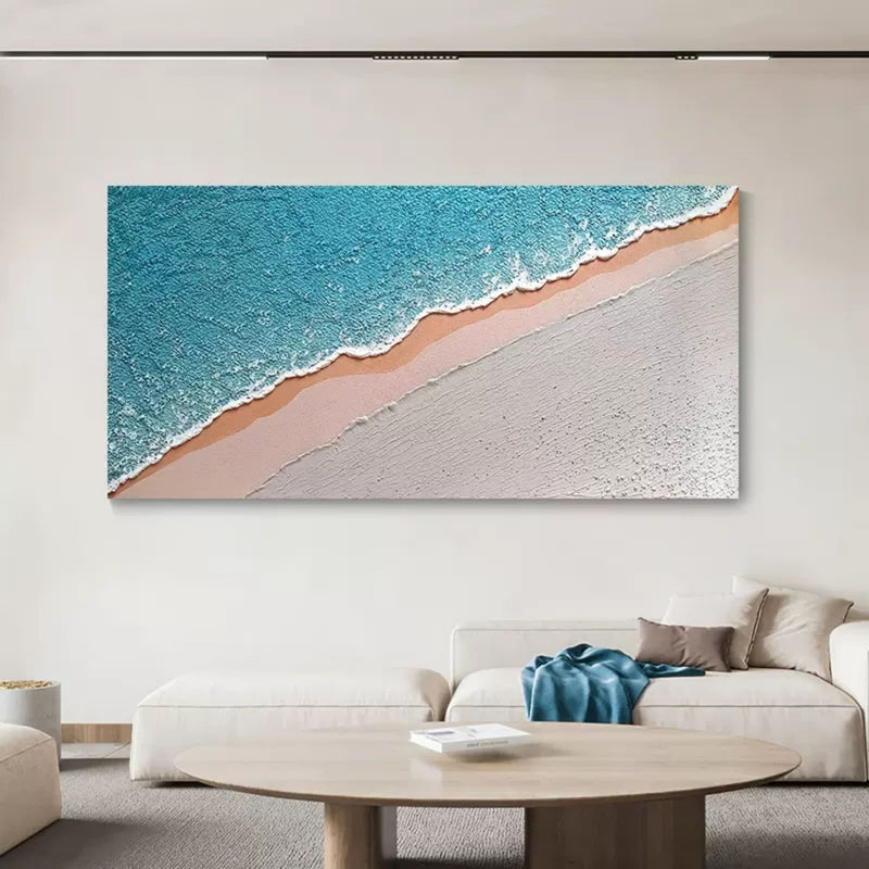 Large Blue ocean 3D Paintings Large Blue ocean Texture Wall Art Large Blue ocean Minimalist Painting