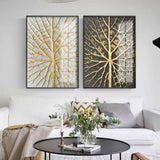 Set of 2 Gold 3D Abstract Painting Gold Texture Wall Art Gold Abstract Oil Painting Light Luxury Home Decoration Wall Painting Set of 2