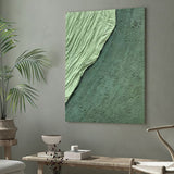 Green 3D Minimalist Abstract Painting 3D Plaster Art Green 3D Textured Abstract Wall Art on Canvas