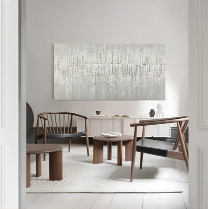 Oversized Gray 3D Abstract Canvas Painting Minimalist Art 3D Plaster Art Gray Textured Wall Painting