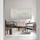 Oversized Gray 3D Abstract Canvas Painting Minimalist Art 3D Plaster Art Gray Textured Wall Painting