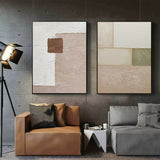 Gray 3D abstract painting set of 2 Wabisabi wall decor painting set of 2 Gray minimalist art set of 2
