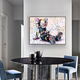 Large Kaws Pop Art Large Kaws 3D Textured Wall Painting Kaws Canvas Art Kaws Artwork Kaws Wall Art