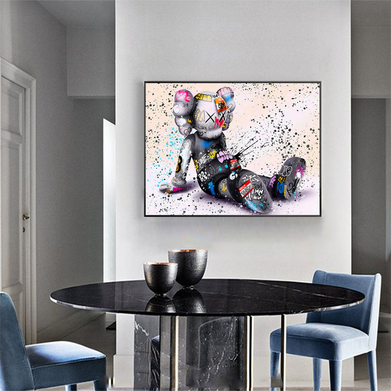 Large Kaws Pop Art Large Kaws 3D Textured Wall Painting Kaws Canvas Art Kaws Artwork Kaws Wall Art