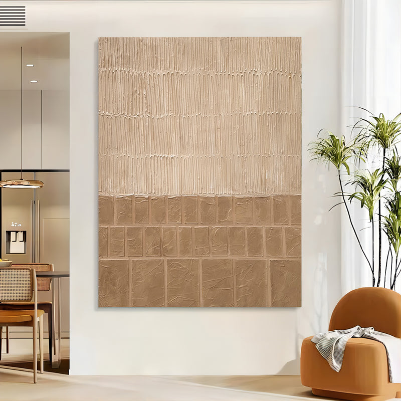 Brown 3D Abstract Painting Brown Minimalist Art Brown Textured Wall Art Wabi-Sabi Abstract Painting