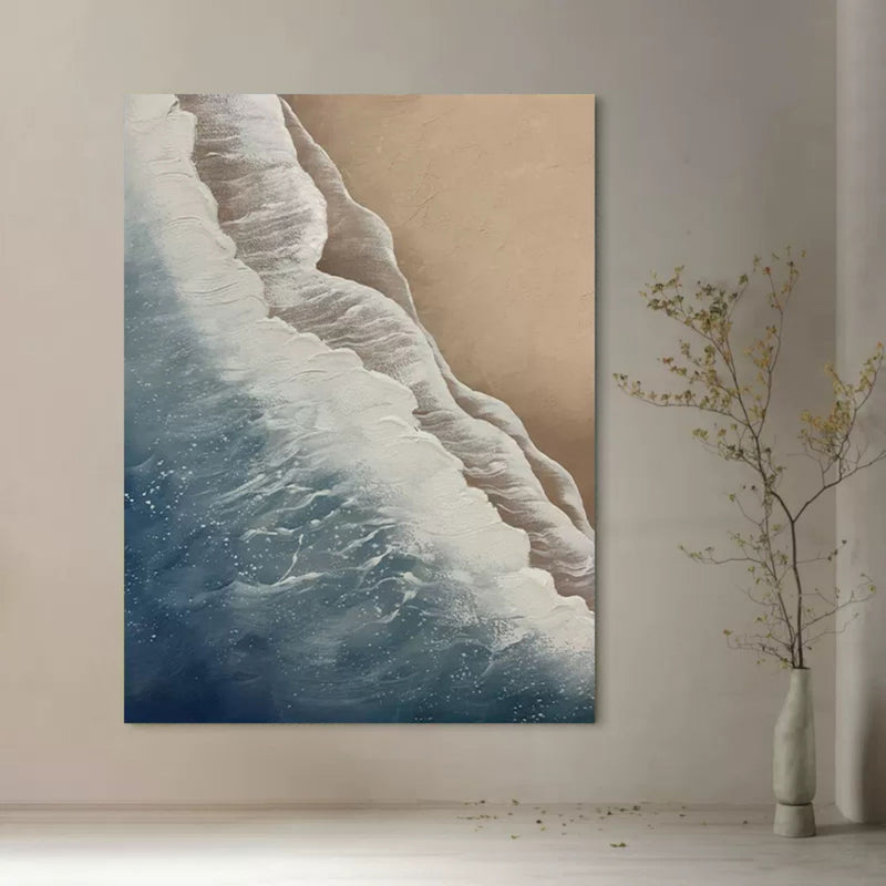 Large 3D Ocean Wave Painting Large 3D Ocean Wave Texture Wall Art 3D Plaster Art Minimalist Painting