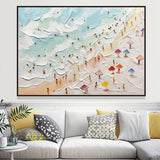 Seaside Beach Holiday Canvas Painting Seaside Beach 3D Landscape Art Seaside Beach Texture Wall Art
