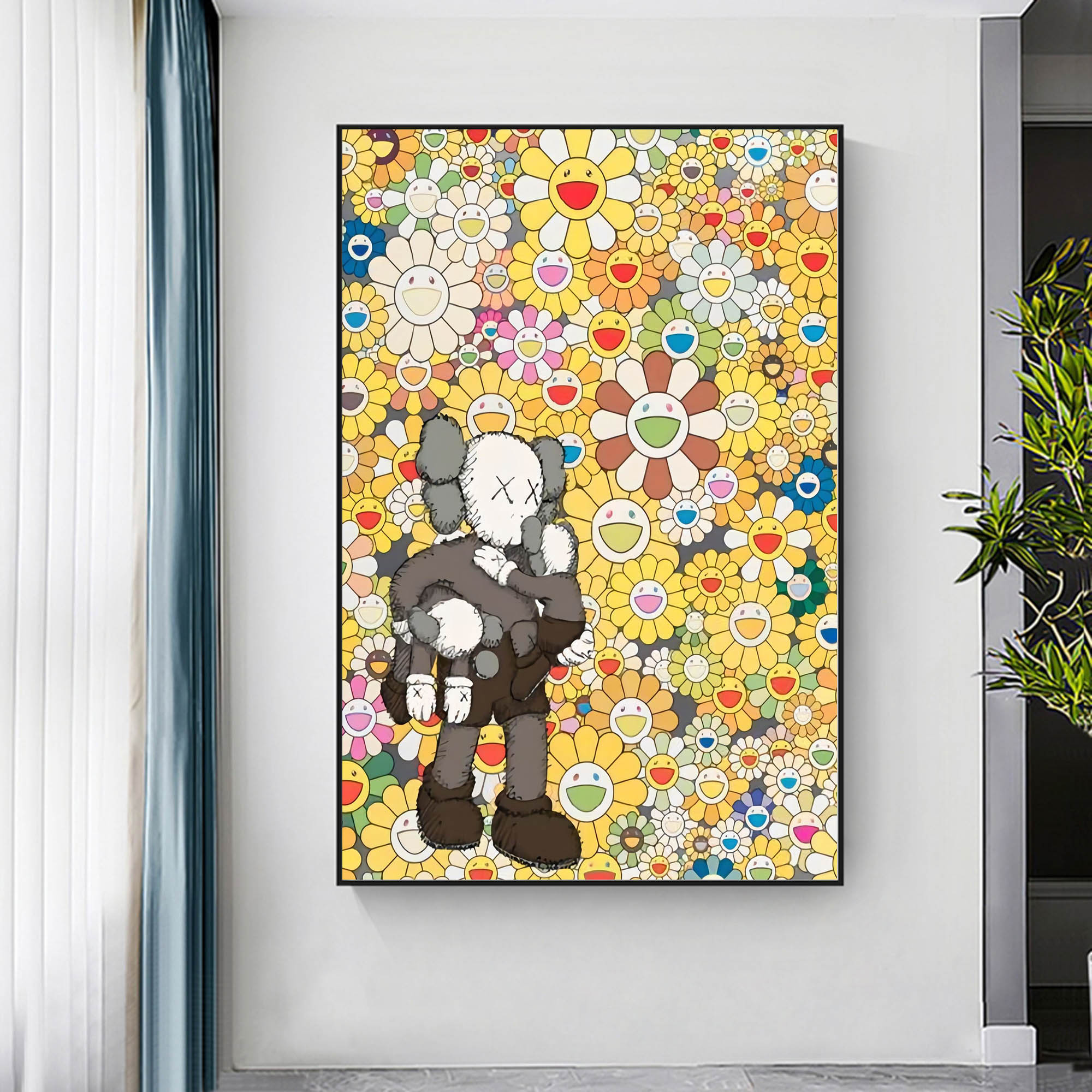 Colorful Kaws painting Colorful Kaws pop art Colorful Kaws 3D Texture Wall Painting Kaws Canvas Art