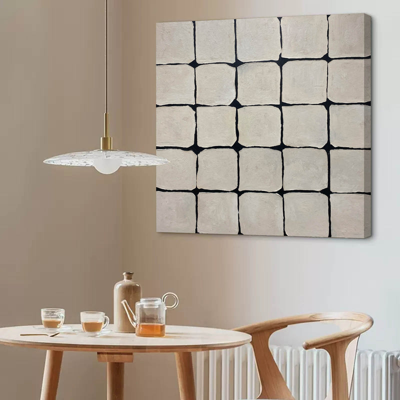3D Gray Textured Canvas Painting Textured Wall Art Gray Oil Painting Minimalist Abstract Art Canvas