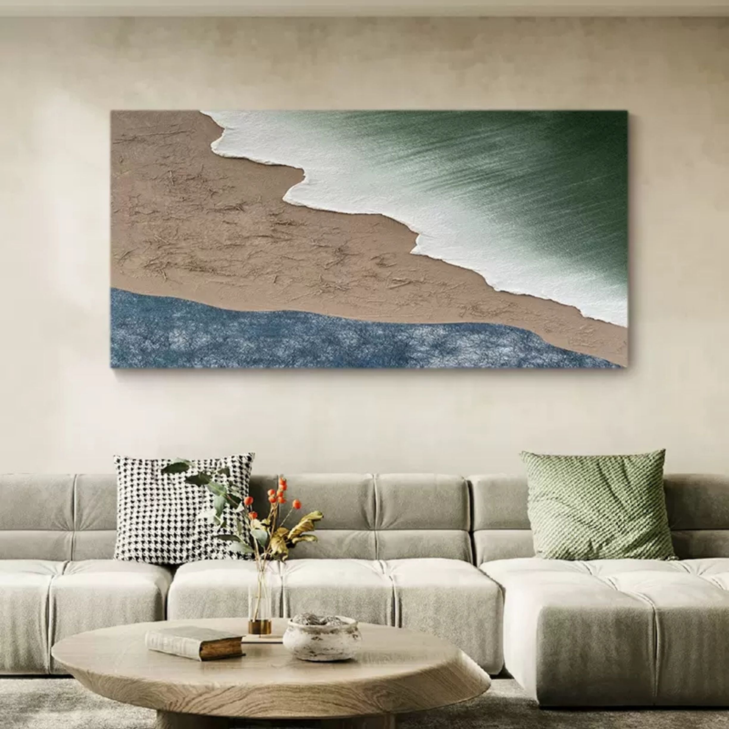 Large 3D Brown Abstract Painting Large 3D Minimalist Art Large Brown Textured Wall Art Wabi-Sabi Art