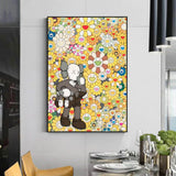 Colorful Kaws painting Colorful Kaws pop art Colorful Kaws 3D Texture Wall Painting Kaws Canvas Art