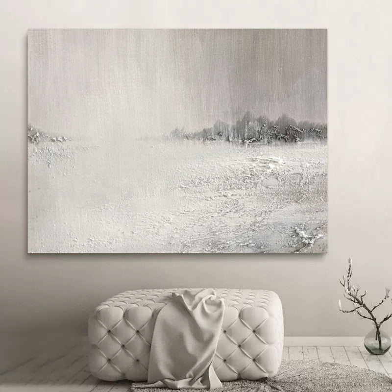 Large gray 3D minimal art on canvas Gray textured wall art Wabi-sabi wall decor painting idea