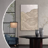 Brown acrylic abstract painting plaster wall art textured wall painting ideas wabi-sabi furniture