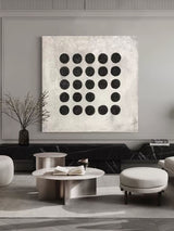 Wabi-Sabi Wall Art Black and White 3D Abstract Painting Wabi-Sabi Wall Decor Painting Minimalist Art