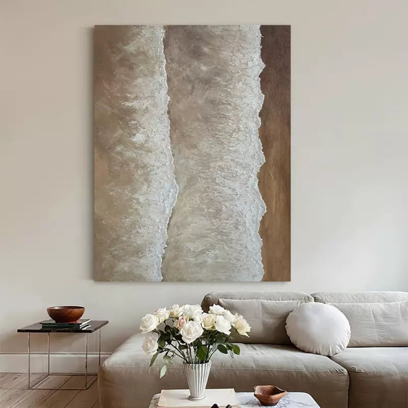 Large Brown 3D Abstract Paintings Large 3D Brown Textured Wall Art Wabi Sabi Home Decor