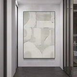 Large Gray 3D Abstract Canvas Painting Wabi-Sabi Wall Art Gray Oil Painting Gray Textured Wall Art