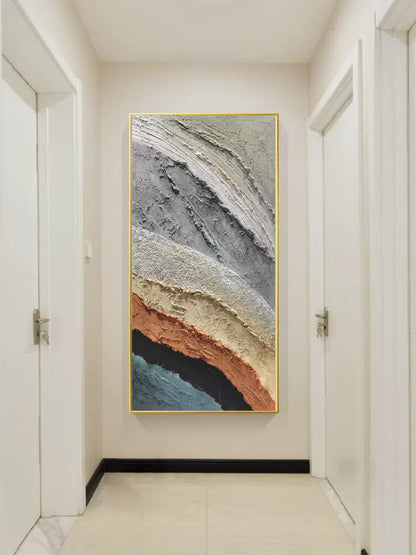  Large 3D Abstract Acrylic Painting Panoramic Textured Abstract Wall Art Large Minimalist Canvas Art