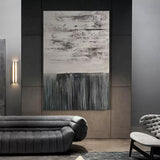 Wabi-Sabi Abstract Painting Gray 3D Minimalist Abstract Art Gray Textured Wall Art Gray Canvas Art