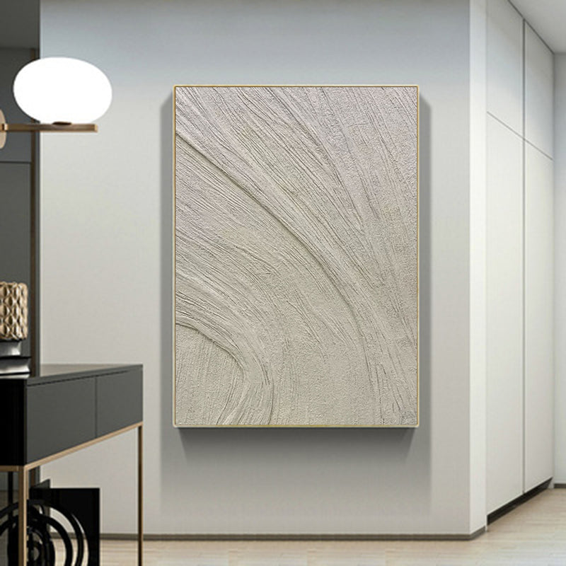 White Minimalist 3D Abstract Art Plaster Abstract Painting Plaster Wall Art 3D Textured Wall Art