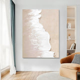White 3D Ocean Waves Painting White 3D Plaster Art White 3D Texture Wall Painting Minimalist Art