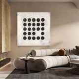 Wabi-Sabi Wall Art Black and White 3D Abstract Painting Wabi-Sabi Wall Decor Painting Minimalist Art