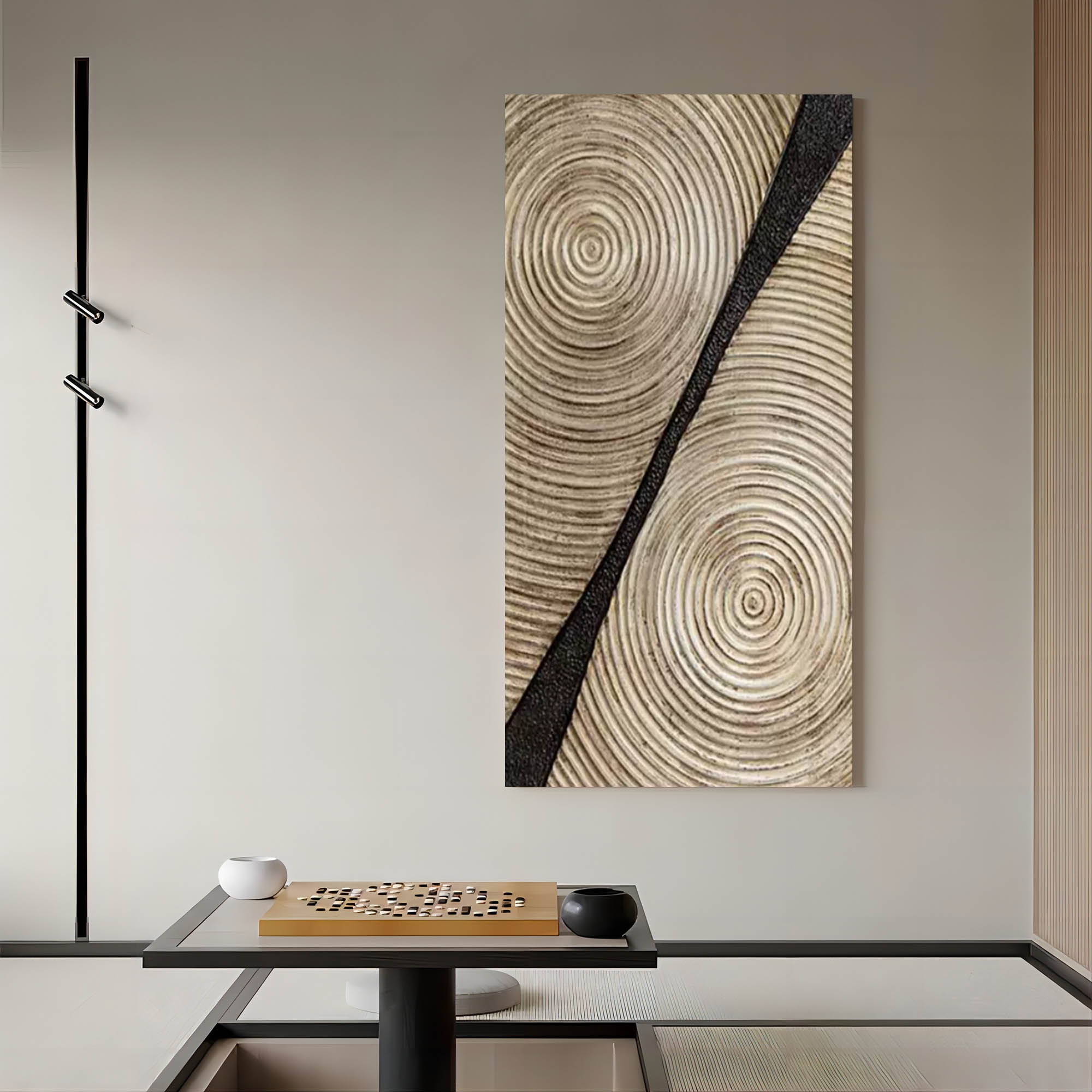 Large Textured Abstract Art Canvas Brown 3D Textured Oil Painting Brown Minimalist Abstract Painting