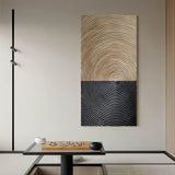 Large Textured Art Canvas 3D Brown Textured Wall Painting 3D Brown Minimalist Abstract Painting