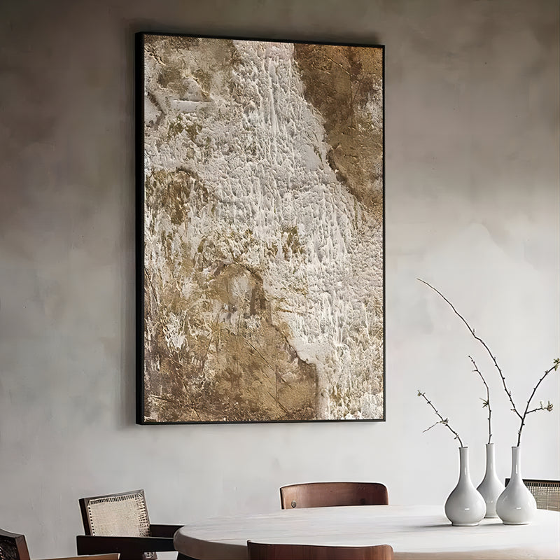 Brown Abstract Oil Painting 3D Textured Acrylic Painting on Canvas Brown Minimalist Wall Art