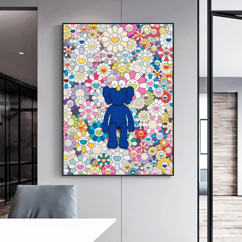 Colorful Kaws painting Colorful Kaws pop art Colorful Kaws3D Texture Wall Painting Kaws Canvas Art