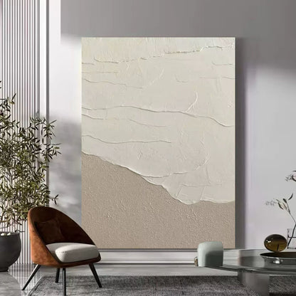 Large Gray 3D Abstract Painting Wabi-Sabi Wall Art Gray Minimalist Canvas Art Textured Wall Painting